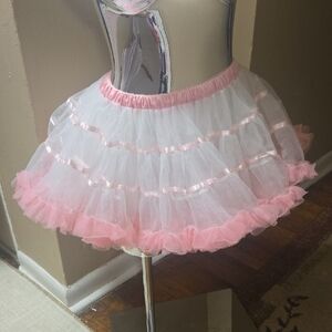 Leg Avenue Pink and White Tulle Skirt
